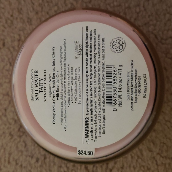 Salt Water Taffy 3-Wick Candle - Picture 4 of 4